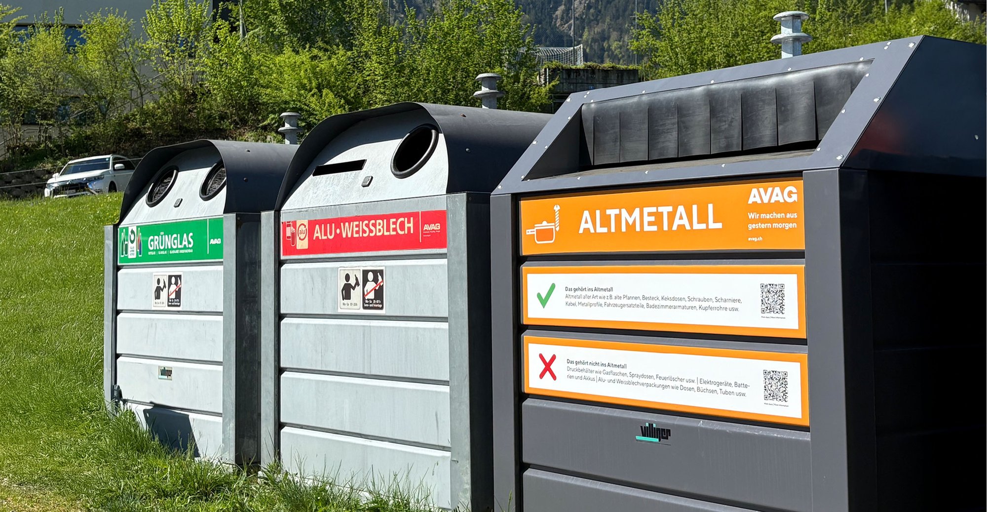 Die AVAG hat ein schweizweit einzigartiges System zur Sammlung von Altmetall an den öffentlichen Sammelstellen der Gemeinden lanciert - analog den bestehenden Sammelstellen für Altglas, Alu- oder Weissblechverpackungen.